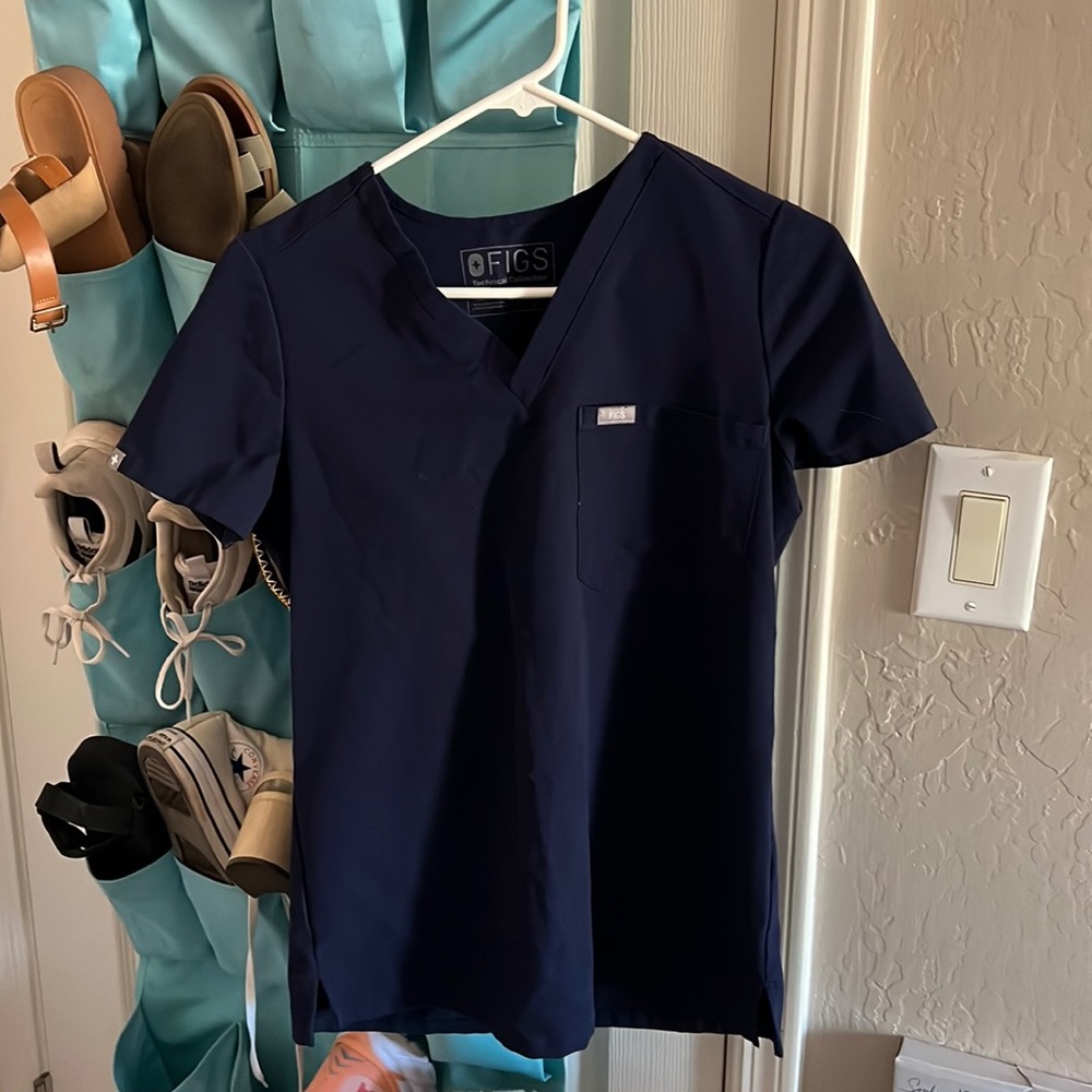 Navy Figs Scrub Top